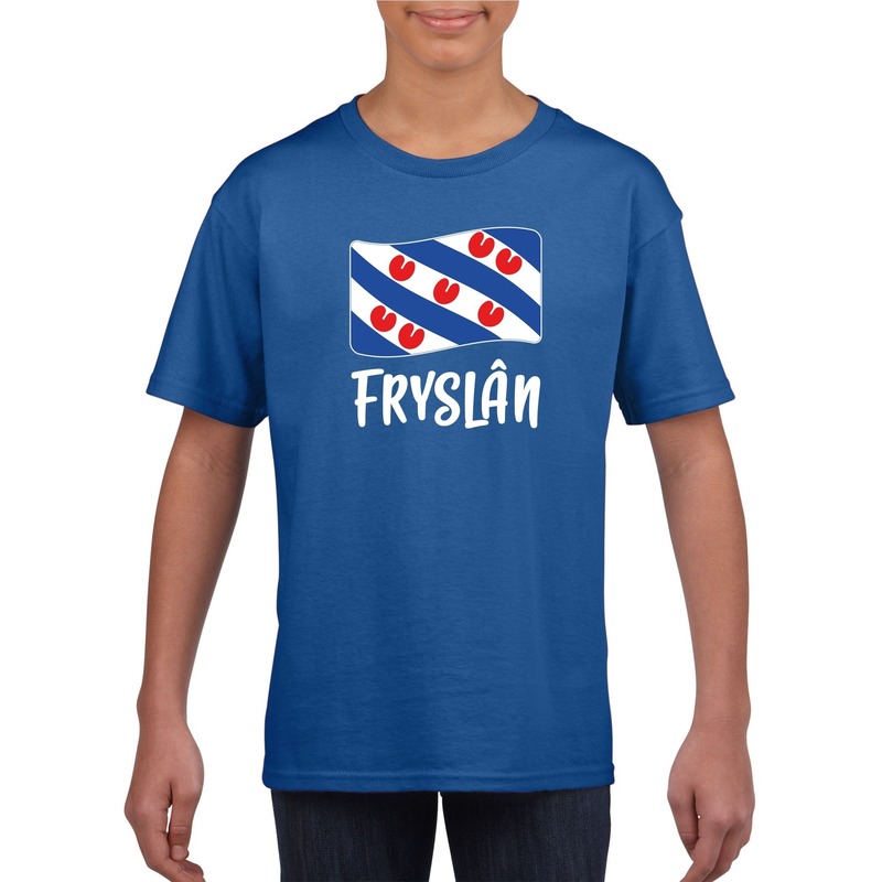 Blauw t-shirt Fryslan / Friesland vlag kinderen Top Merken Winkel